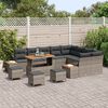 vidaXL Conjunto de Sof&aacute; de Jardim Cinzeto Rattan Sint&eacute;tico