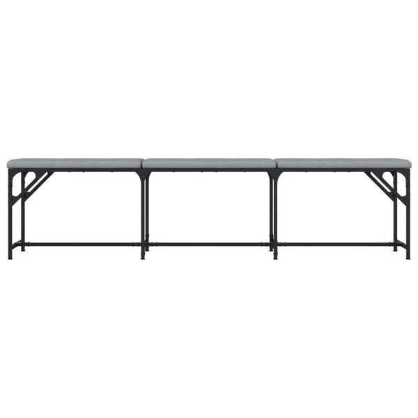 vidaXL Banco de jantar 186x32x45 cm aço e tecido cinzento-claro
