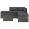 vidaXL 6 pcs conjunto lounge de paletes com almofad&otilde;es pinho maci&ccedil;o