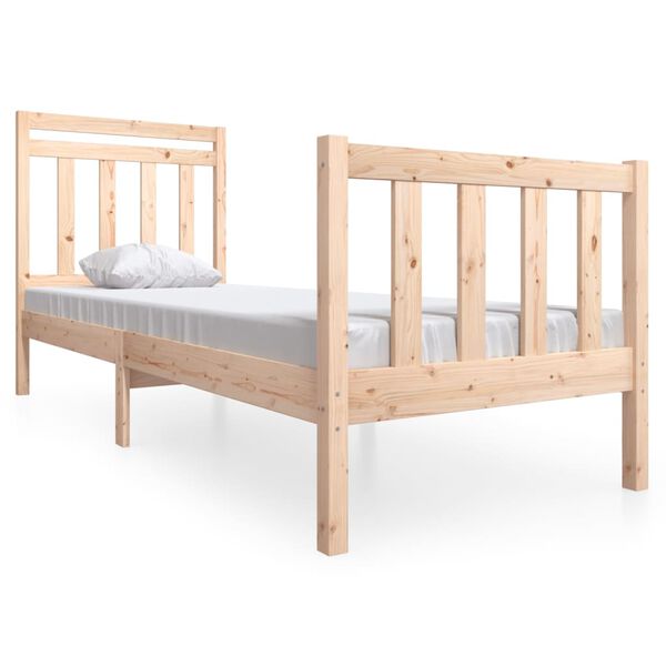 vidaXL Estrutura de cama pequena solteiro 75x190 cm madeira maciça