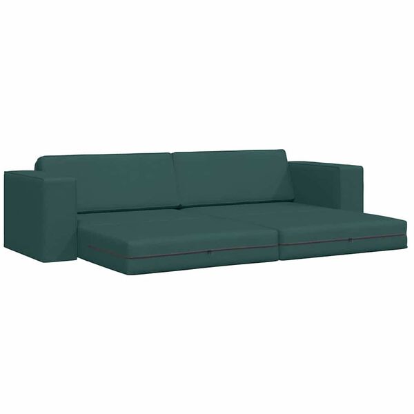 vidaXL Sof&aacute;-Cama 200cm Verde Escuro tecido