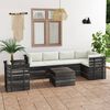 vidaXL 7 pcs conjunto lounge de paletes com almofad&otilde;es pinho maci&ccedil;o