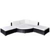 vidaXL 6 pcs conjunto lounge de jardim c/ almofad&otilde;es vime PE preto
