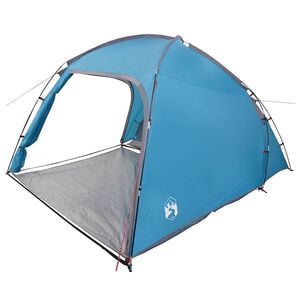 vidaXL Barraca Cabana com telhado Azul 370 x 230 x 185 cm tafet&aacute;