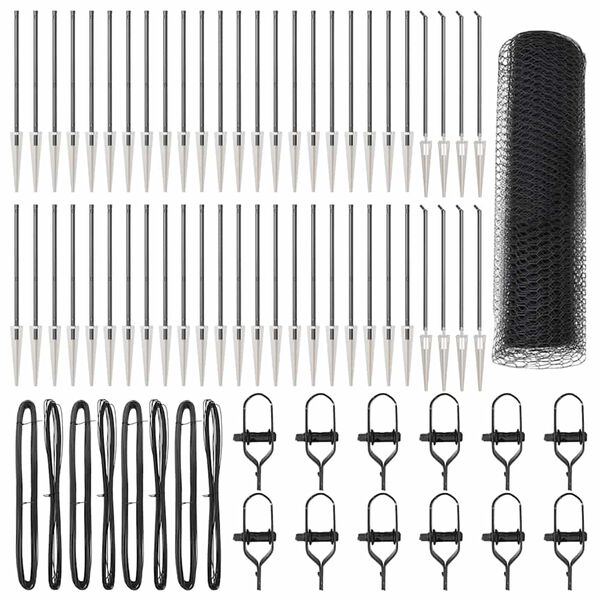 vidaXL Poste de Cerca Cinzeto 100 x 1 m (malha de 25 mm) A&ccedil;o e PVC