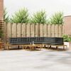 vidaXL Conjunto de Sof&aacute;s para Exterior 7 Pe&ccedil;a Natural e Antracite