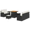 vidaXL Conjunto de Sof&aacute; de Jardim com almofada 8 pcs Preto e Creme