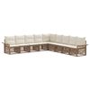 vidaXL Conjunto de Sof&aacute; de Jardim 9 pcs Bege vime PE