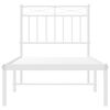 vidaXL Estrutura de cama sem colch&atilde;o com cabeceira 75x190 cm branco