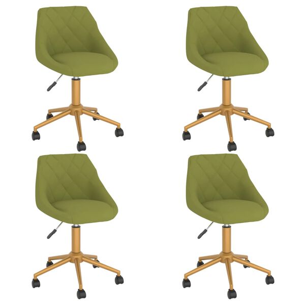 vidaXL Cadeiras de jantar girat&oacute;rias 4 pcs veludo verde-claro