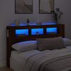 vidaXL Cabeceira c/ LEDs 180x18,5x103,5 cm carvalho castanho