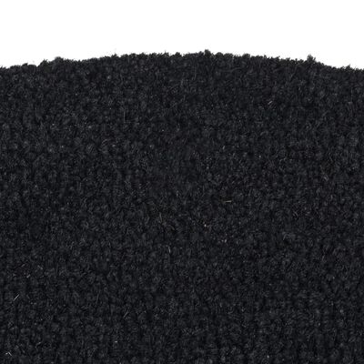 vidaXL Tapete de porta semicircular 60x90 cm fibra coco tufada preto