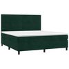 vidaXL Cama com molas/colch&atilde;o 160x200 cm veludo verde-escuro