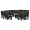 vidaXL Conjunto de Sof&aacute; de Jardim 13 unid. Preto e Cinza Escuro