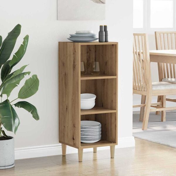 vidaXL Buffet Carvalho Artesanal 34,5 x 32,5 x 90 cm