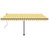 vidaXL Toldo autom&aacute;tico LED e sensor de vento 400x350cm amarelo/branco