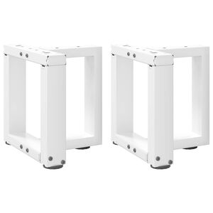 vidaXL P&eacute;s para mesa de centro em forma de T, 2 pe&ccedil;as, branco, 30x25x(30-31) cm, a&ccedil;o