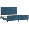 vidaXL Estrutura de cama c/ cabeceira 180x200 cm veludo azul-escuro