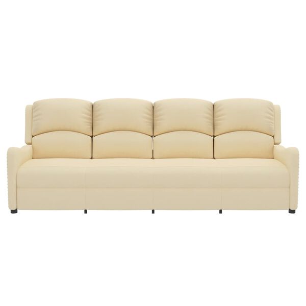 vidaXL Poltrona de massagens 4 lugares reclinável tecido creme