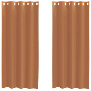 vidaXL Cortinas de voile com ilh&oacute;s 2 pcs terracota