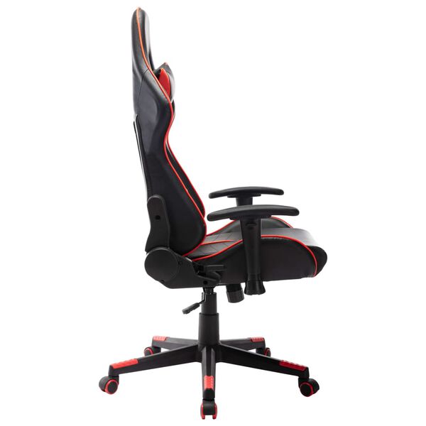 vidaXL Cadeira de gaming couro artificial preto e vermelho