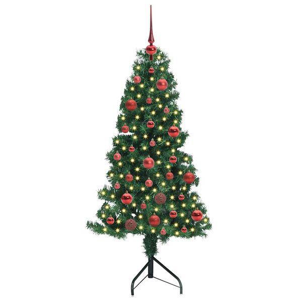 vidaXL &Aacute;rvore de Natal artificial de canto Verde 150 cm PVC e Metal