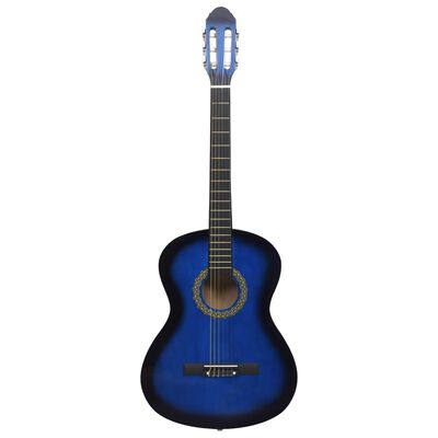 vidaXL Guitarra clássica para iniciantes com saco 4/4 39" azul