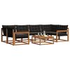 vidaXL Conjunto de Sof&aacute;s para Exterior 7 pcs Natural e Preto