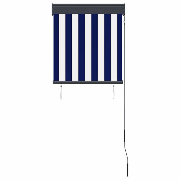 vidaXL Estore de rolo para exterior 60x250 cm azul e branco