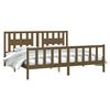 vidaXL Estrutura cama casal c/ cabeceira 180x200 cm pinho castanho-mel