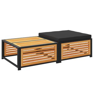 vidaXL Mesa de jardim com banco madeira de ac&aacute;cia maci&ccedil;a