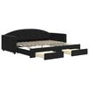 vidaXL Sof&aacute;-cama com gavet&atilde;o e gavetas 90x200 cm veludo preto