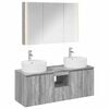 vidaXL Conjunto de Arm&aacute;rios para Banheiro 4 pcs Sonoma cinzento