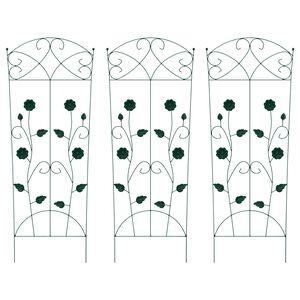 vidaXL Cerca para Jardim 3 pcs Verde 110,5 x 42,5 cm A&ccedil;o