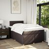 vidaXL Cama boxspring com colch&atilde;o 120x190 cm tecido castanho-escuro