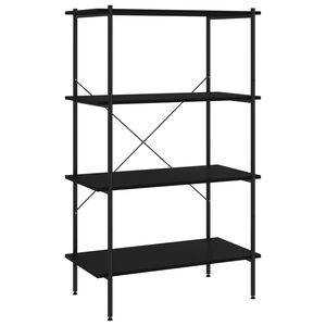 vidaXL Unidade com 4 prateleiras 80x40x130 cm preto