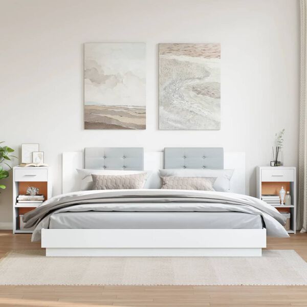 vidaXL Mesas de cabeceira 2 pcs 35x34x65cm derivados de madeira branco