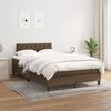 vidaXL Cama boxspring com colch&atilde;o 120x190 cm tecido castanho-escuro