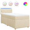 vidaXL Cama com molas/colch&atilde;o 80x200 cm tecido cor cr&egrave;me