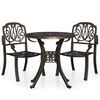 vidaXL 3 pcs conjunto bistr&ocirc; alum&iacute;nio fundido bronze