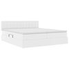 vidaXL Cama com Armazenamento Branco Puro 200 x 200 cm Couro Sint&eacute;tico