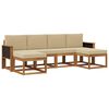 vidaXL Conjunto de Sof&aacute;s para Exterior 6 pcs Natural e Bege Poli&eacute;ster