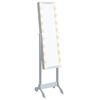 vidaXL Espelho de p&eacute; com luzes LED 34x37x146 cm branco