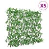 vidaXL Treli&ccedil;a de hera artificial extens&iacute;vel 5 pcs 186x30 cm verde