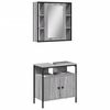 vidaXL 2 pcs conjunto m&oacute;veis WC derivados de madeira sonoma cinza