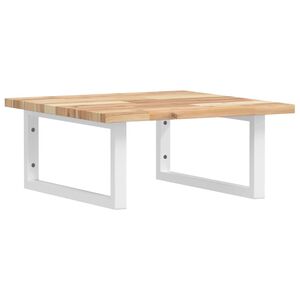 vidaXL Prateleira de parede p/ lavat&oacute;rio a&ccedil;o/madeira de ac&aacute;cia maci&ccedil;a