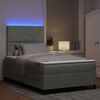 vidaXL Cama Box Spring LED Cinzento-claro 120 x 200 cm tecido