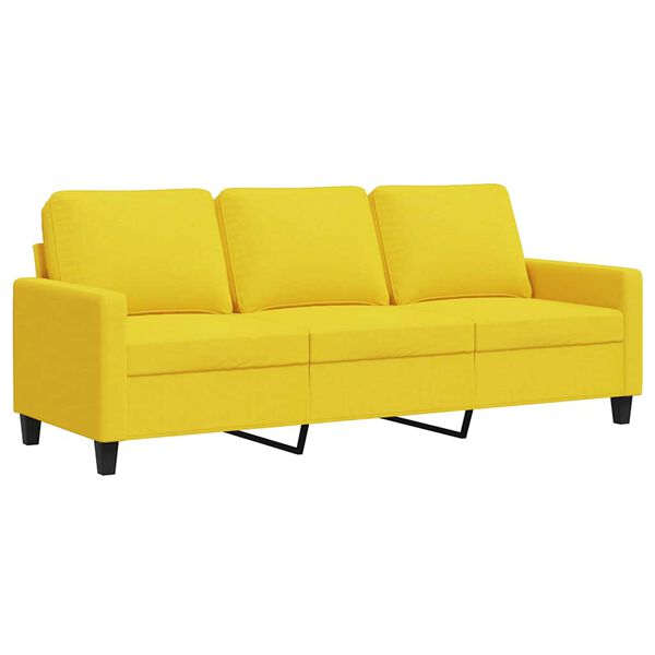 vidaXL Sof&aacute; de 3 lugares 180 cm tecido amarelo-claro