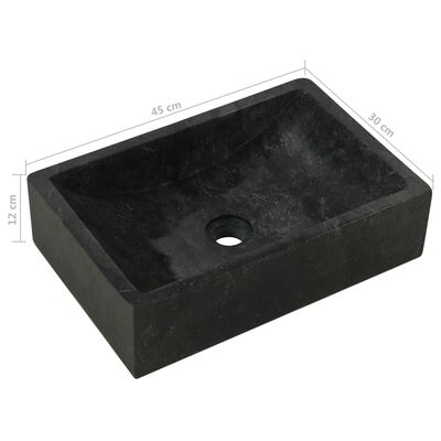 vidaXL Armário de casa de banho teca maciça + lavatório mármore preto