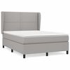 vidaXL Cama com molas/colch&atilde;o 140x200 cm tecido cinzento-claro